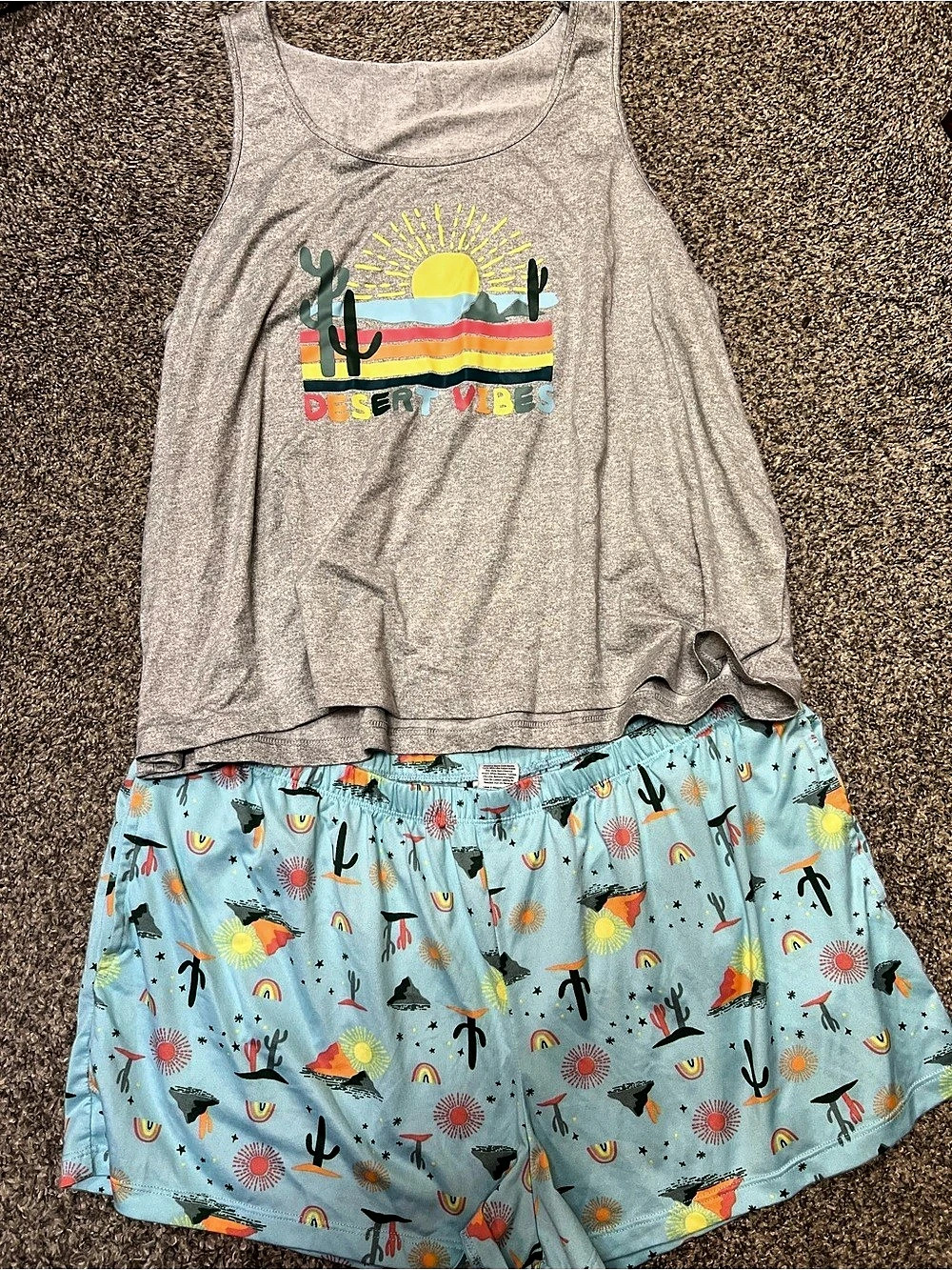 Joyspun Desert Vibes Sun & Cactus Pajama Set XL (16-18)